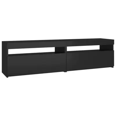 vidaXL TV omarica 2 kosa z LED lučkami črna 75x35x40 cm