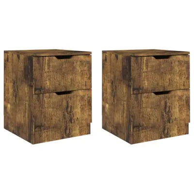 vidaXL Nočna omarica 2 kosa dimljeni hrast 40x40x50 cm inženirski les