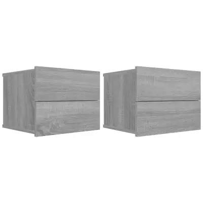 vidaXL Nočna omarica 2 kosa siva sonoma 40x30x30 cm inženirski les