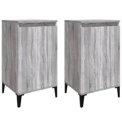 vidaXL Nočna omarica 2 kosa siva sonoma 40x35x70 cm inženirski les