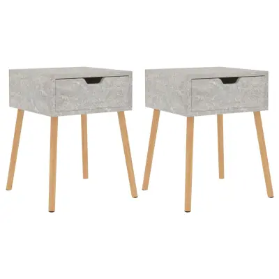 vidaXL Nočna omarica 2 kosa betonsko siva 40x40x56 cm inženirski les