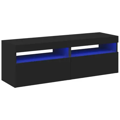 vidaXL TV omarica z LED lučkami 2 kosa črna 60x35x40 cm