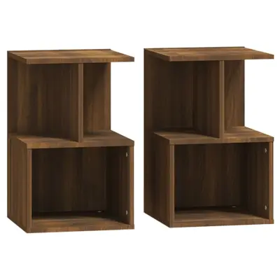 vidaXL Nočna omarica 2 kosa rjavi hrast 35x35x55 cm konstruiran les