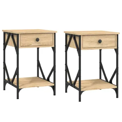 vidaXL Nočna omarica 2 kosa sonoma hrast 40x42x60 cm inženirski les