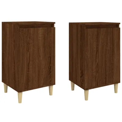 vidaXL Nočna omarica 2 kosa rjavi hrast 40x35x70 cm inženirski les