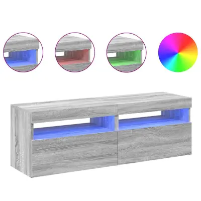vidaXL TV omarica 2 kosa z LED lučkami siva sonoma 60x35x40 cm