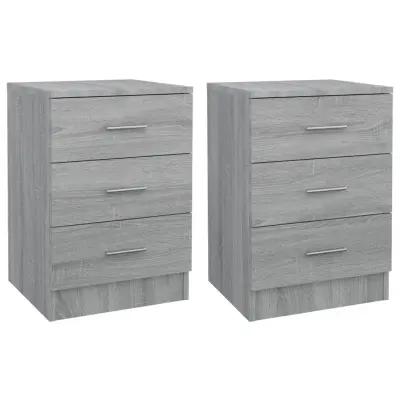 vidaXL Nočna omarica 2 kosa siva sonoma 38x35x56 cm konstruiran les