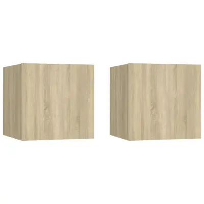 vidaXL Nočne omarice 2 kosa sonoma hrast 30,5x30x30 cm iverna plošča