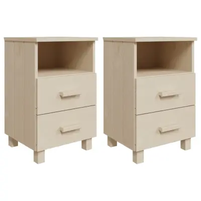vidaXL Nočna omarica HAMAR 2 kosa medeno rjava 40x35x62 cm trden les