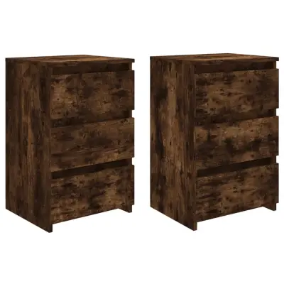 vidaXL Nočna omarica 2 kosa dimljeni hrast 40x35x62,5 cm konstr. les