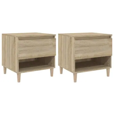 vidaXL Nočna omarica 2 kosa sonoma hrast 50x46x50 cm inženirski les