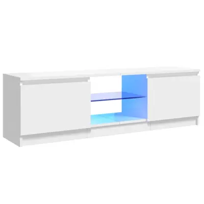 vidaXL TV omarica z LED lučkami visok sijaj bela 120x30x35,5 cm