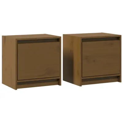 vidaXL Nočna omarica 2 kosa medeno rjava 40x30,5x40 cm trdna borovina
