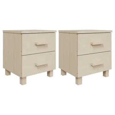 vidaXL Nočna omarica HAMAR 2 kosa medeno rjava 40x35x44,5 cm borovina