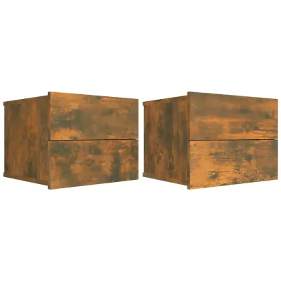 vidaXL Nočna omarica 2 kosa dimljeni hrast 40x30x30 cm inženirski les