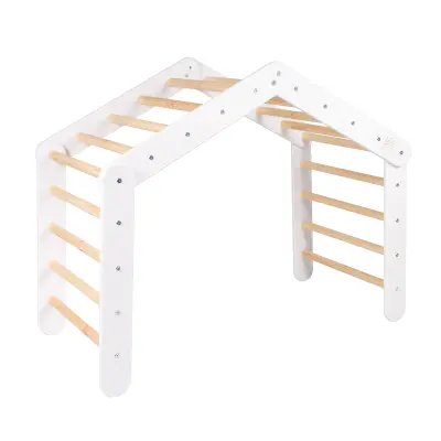 MeowBaby® Gimnastična lestev 112x61x94 cm Trikotnik Trikotnik Pikler Trikotnik za otroke, bela