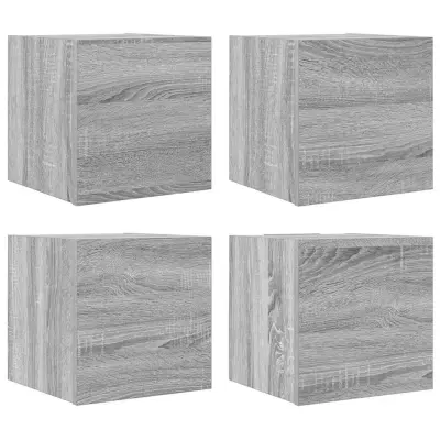 vidaXL Stenska TV omarica 4 kosi siva sonoma 30,5x30x30 cm