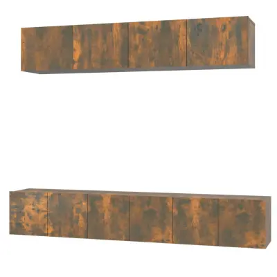 vidaXL Komplet TV omaric 5-delni dimljen hrast inženirski les