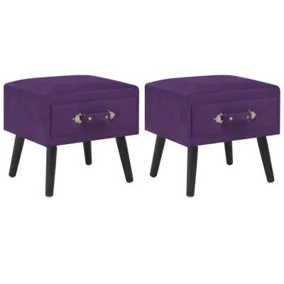 vidaXL Nočne omarice 2 kosa žamet 40x35x40 cm temno vijolične