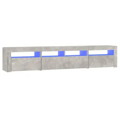 vidaXL TV omarica z LED lučkami betonsko siva 210x35x40 cm