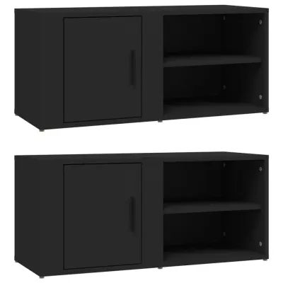 vidaXL TV omarica 2 kosa črna 80x31,5x36 inženirski les