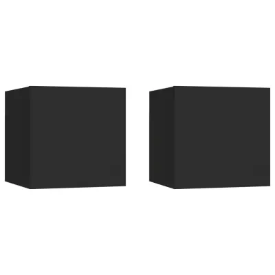 vidaXL Nočne omarice 2 kosa črne 30,5x30x30 cm iverna plošča