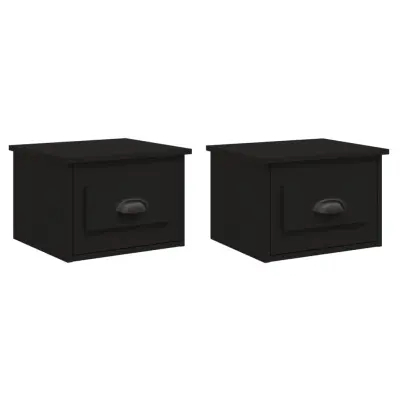 vidaXL Stenska nočna omarica 2 kosa črna 41,5x36x28 cm