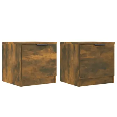 vidaXL Nočna omarica 2 kosa dimljeni hrast 40x39x40 cm