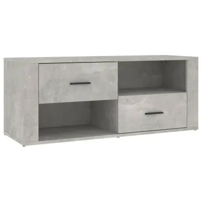 vidaXL TV omarica betonsko siva 100x35x40 cm inženirski les