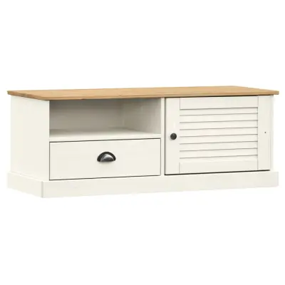 vidaXL TV omarica VIGO bela 106x40x40 cm trdna borovina