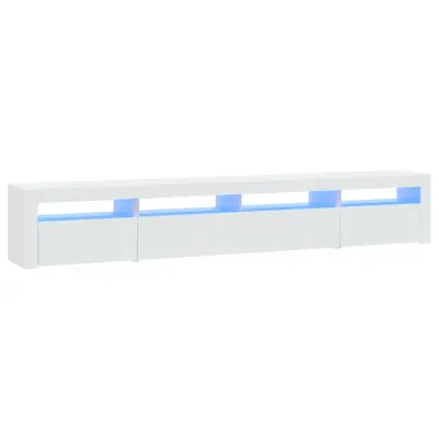 vidaXL TV omarica z LED lučkami bela 240x35x40 cm