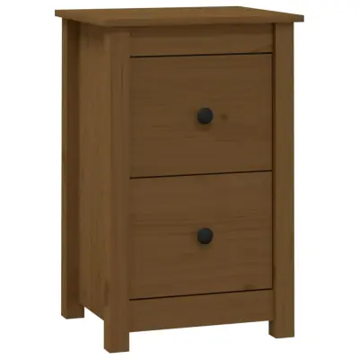 vidaXL Nočna omarica medeno rjava 40x35x61,5 cm trdna borovina