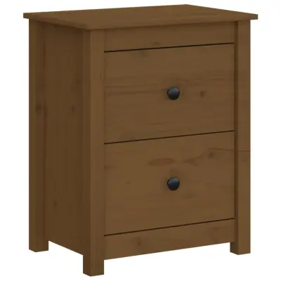 vidaXL Nočna omarica medeno rjava 50x35x61,5 cm trdna borovina