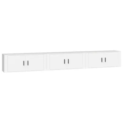 vidaXL Stenska TV omarica 3 kosi bela 100x34,5x40 cm