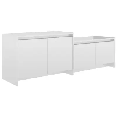 vidaXL TV omarica visok sijaj bela 146,5x35x50 cm iverna plošča