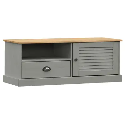 vidaXL TV omarica VIGO siva 106x40x40 cm trdna borovina