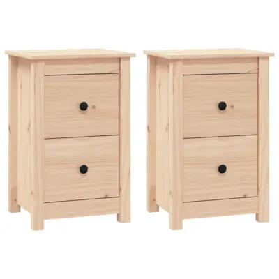 vidaXL Nočna omarica 2 kosa 40x35x61,5 cm trdna borovina