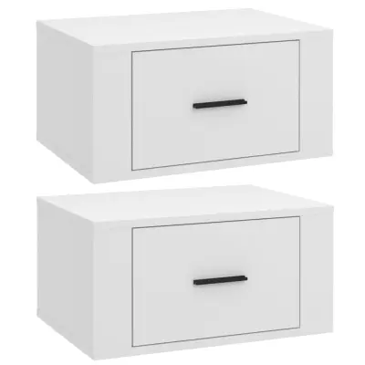 vidaXL Stenska nočna omarica 2 kosa bela 50x36x25 cm