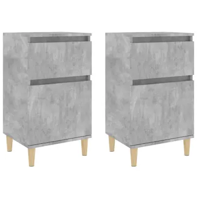 vidaXL Nočna omarica 2 kosa betonsko siva 40x35x70 cm