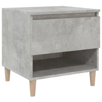vidaXL Nočna omarica betonsko siva 50x46x50 cm inženirski les