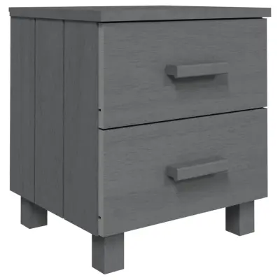 vidaXL Nočna omarica HAMAR temno siva 40x35x44,5 cm trdna borovina