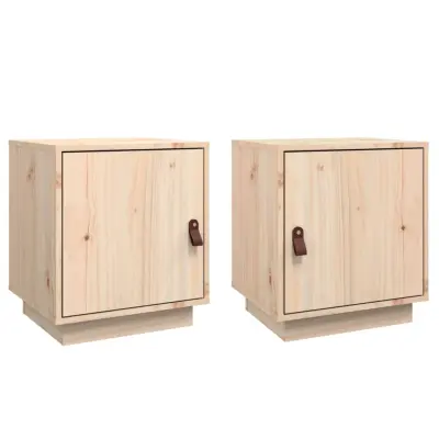 vidaXL Nočna omarica 2 kosa 40x34x45 cm trdna borovina