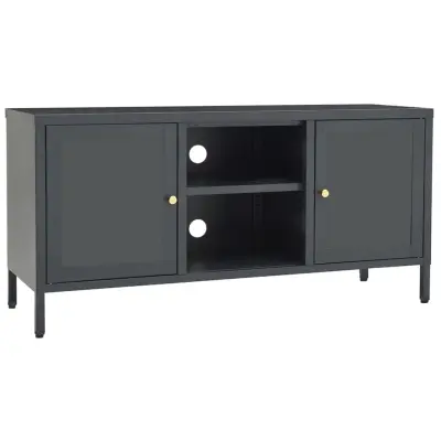 vidaXL TV omarica antracitna 105x35x52 cm jeklo in steklo