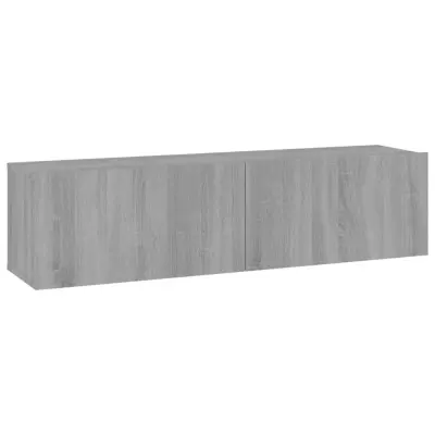 vidaXL Stenska TV omarica siva sonoma 120x30x30 cm konstruiran les