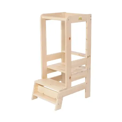 MeowBaby® Montessori Kuhinjski pomočnik iz lesa za učenje/opazovanje, naravna