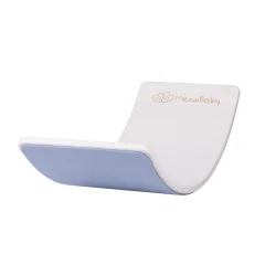 Drsna ravnotežna deska za otroke MeowBaby® Montessori 80x30 cm, bela ravnotežna deska s modrim flisom