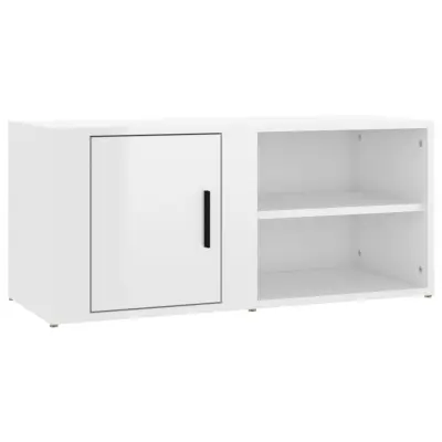 vidaXL TV omarica visok sijaj bela 80x31,5x36 cm inženirski les