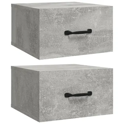vidaXL Stenske nočne omarice 2 kosa betonsko sive 35x35x20 cm