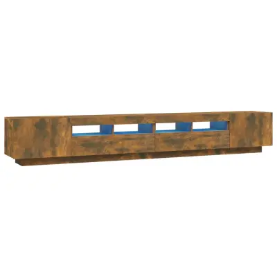 vidaXL Komplet TV omaric LED 3-delni dimljen hrast inženirski les