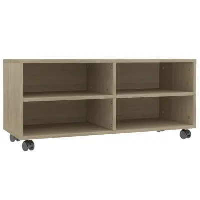 vidaXL TV omarica s kolesci sonoma hrast 90x35x35 cm iverna plošča